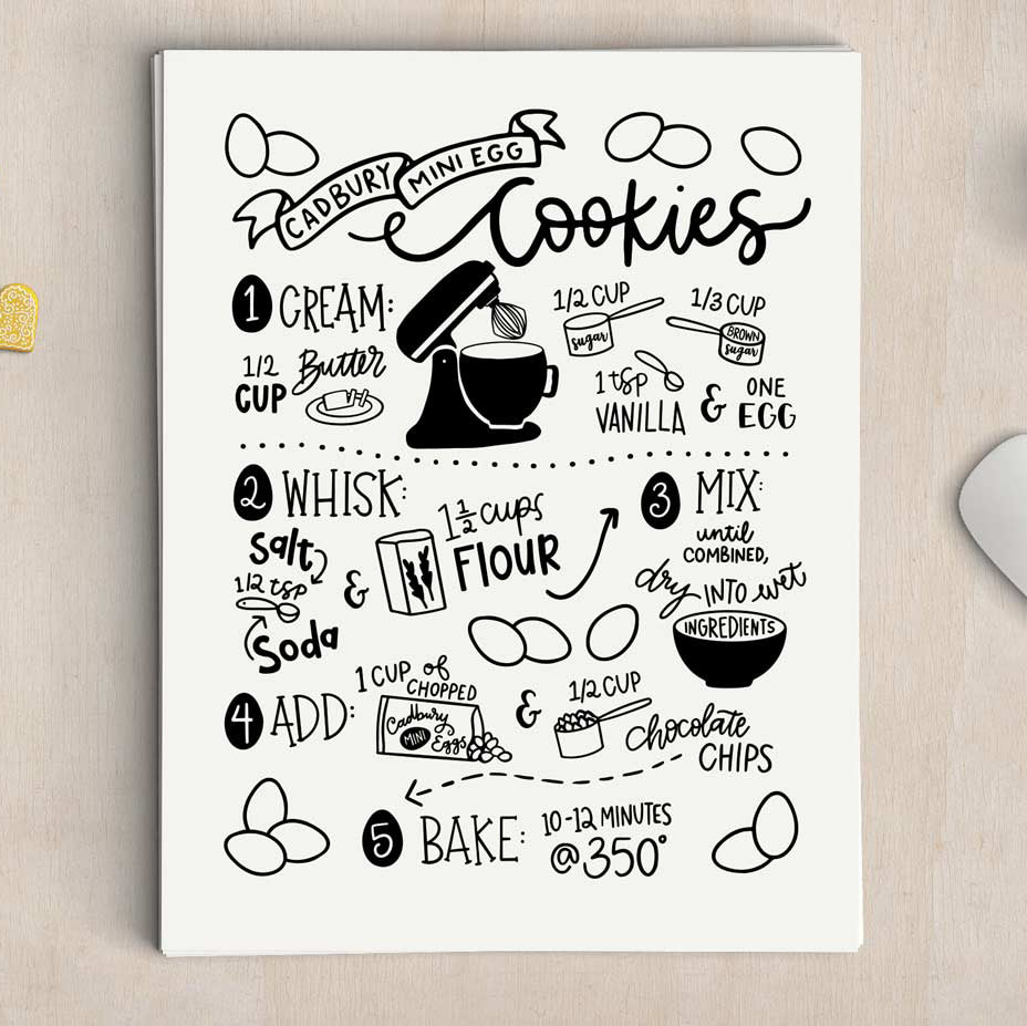 Cadbury Mini Egg Cookie Recipe SVG Cut File