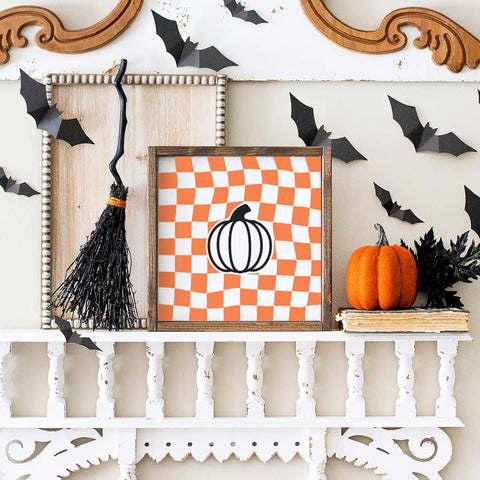 Checkered Pumpkin SVG Cut File