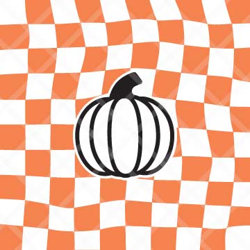 Checkered Pumpkin SVG Cut File