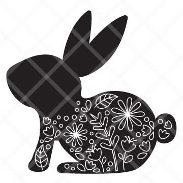 Floral Bunny SVG Cut File