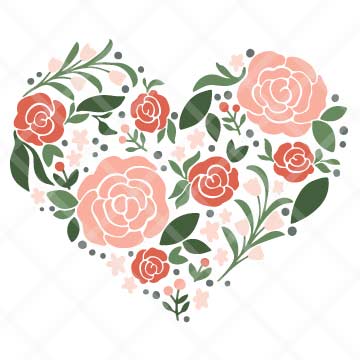 Floral Heart SVG Cut File