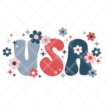 Flower USA SVG Cut File