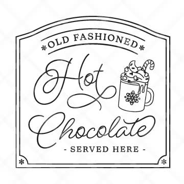 Old Fashioned Hot Chocolate SVG Cut File