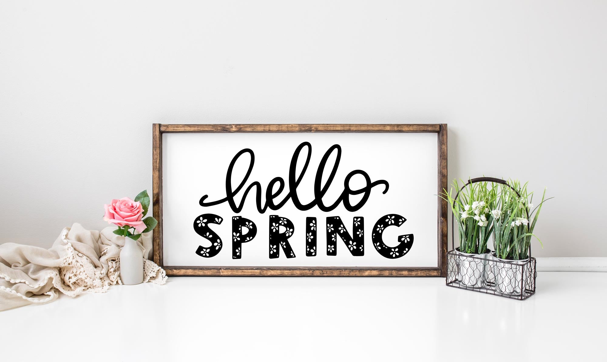 Hello Spring Flower SVG Cut File