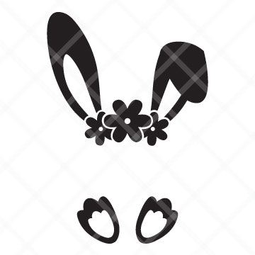 Bunny With Flowers SVG Cut File