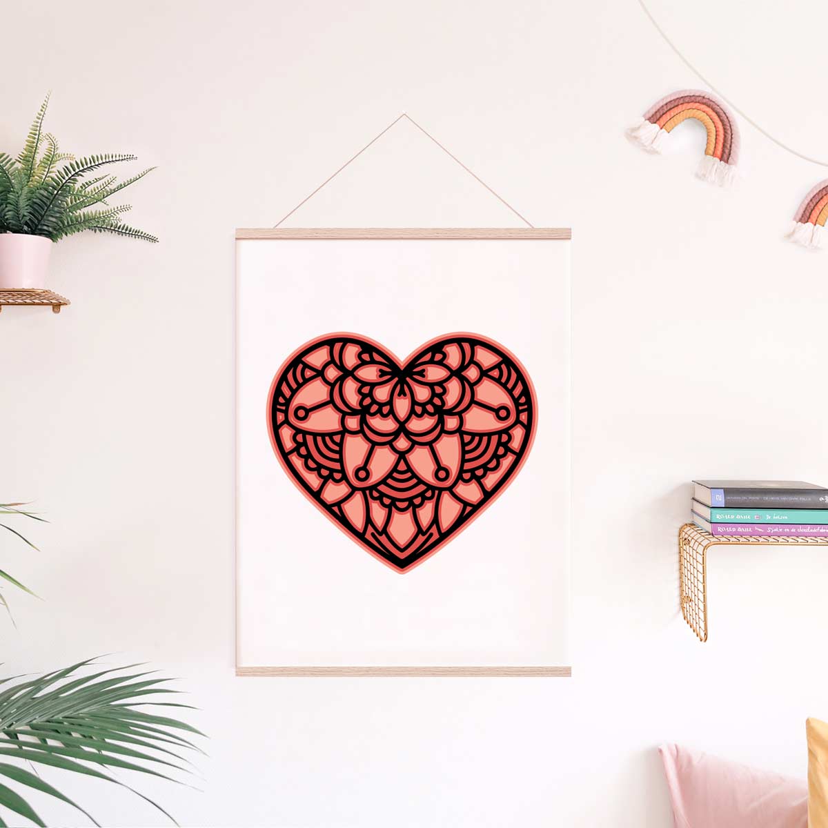 Layered Heart Mandala SVG Cut File