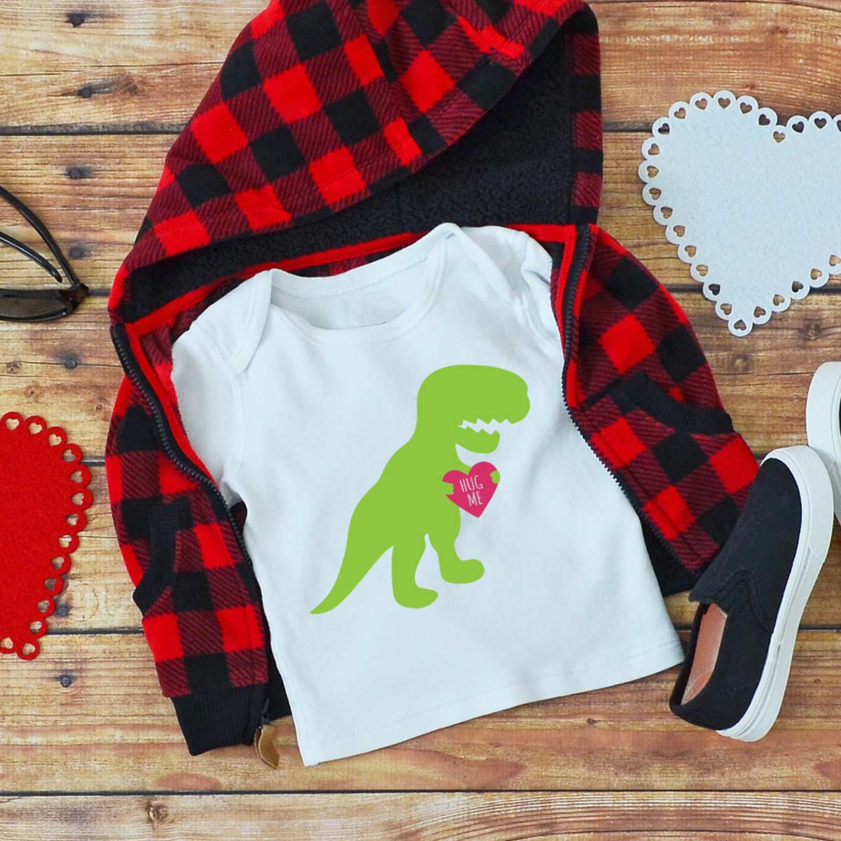 T - Rex Hug Me SVG Cut File